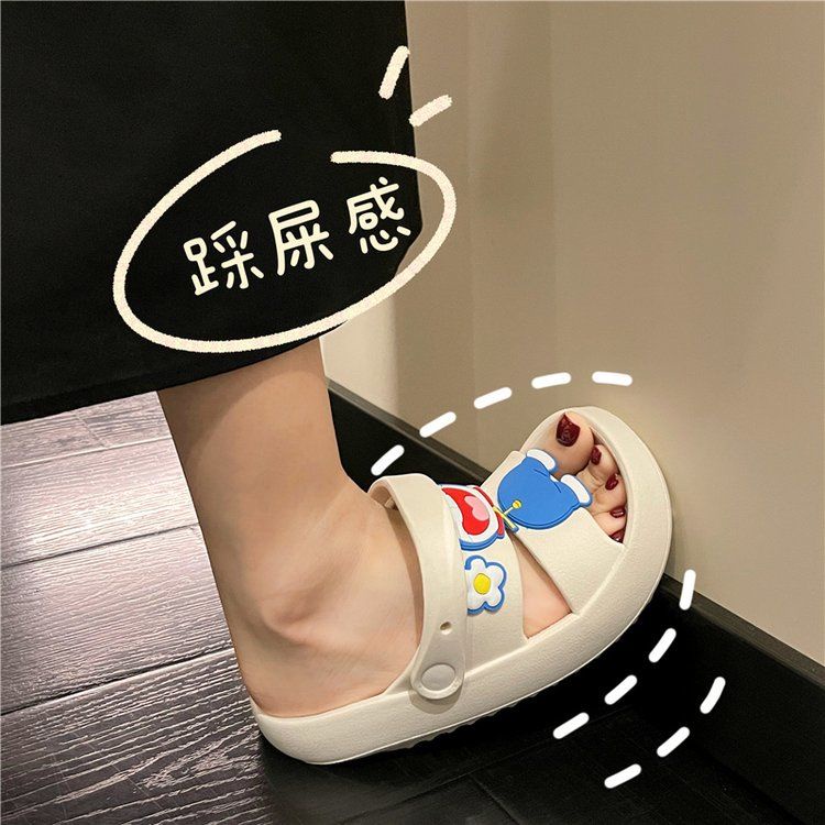 Dép bánh mì đế cao dép đi biển dép dễ thương Dép Sandal Đế Xuồng Hình Doraemon Dễ Thương Cho Nữ