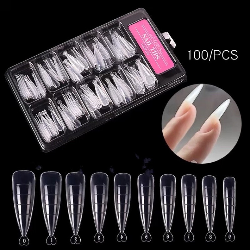 Móng úp gel gôm , hộp 100 móng