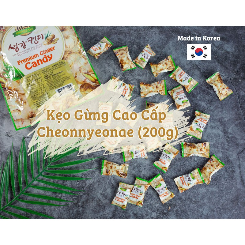 Combo 2 Gói Kẹo Gừng Cao Cấp Cheonnyeonae Hàn Quốc Premium Ginger Candy Gói 200g