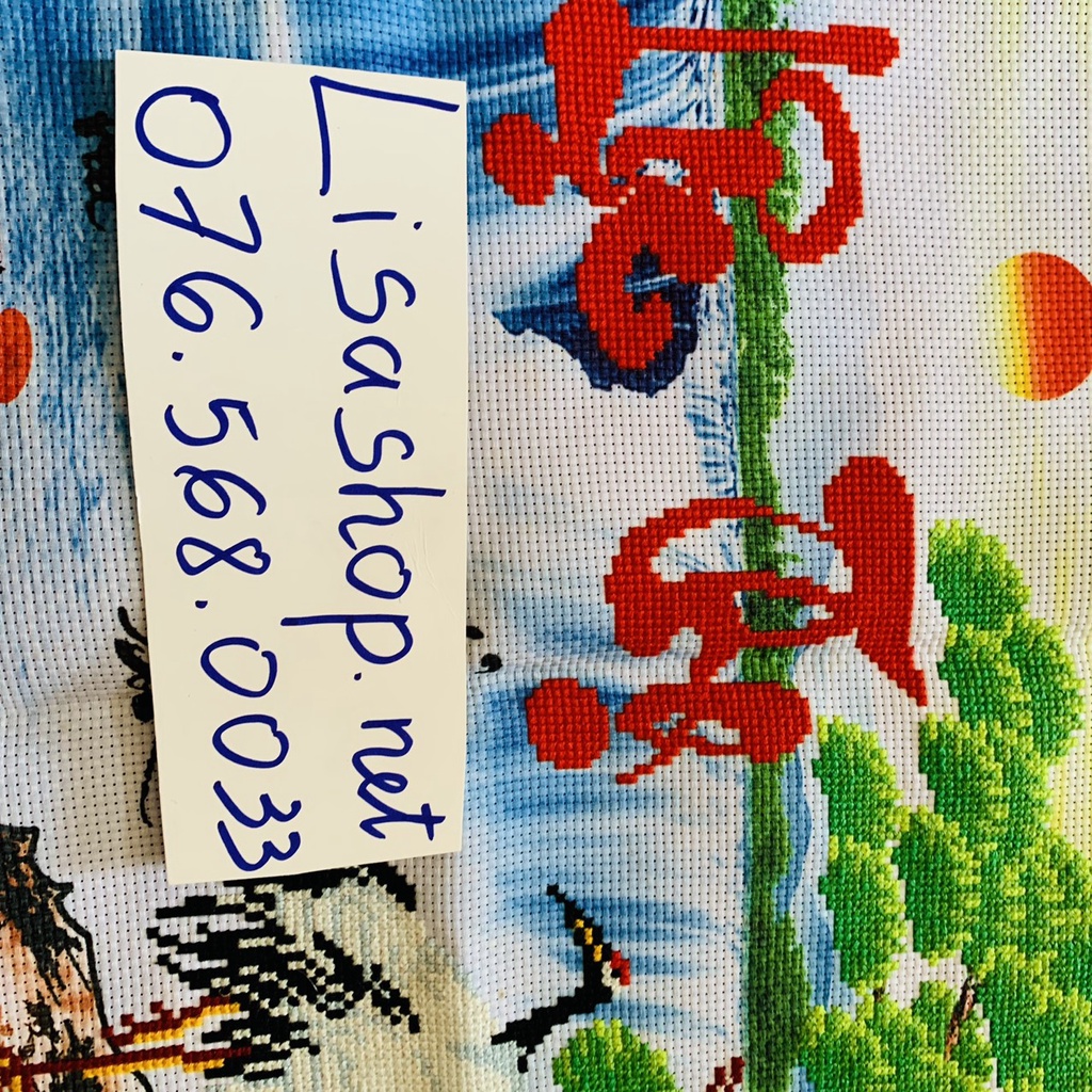 Tranh thêu PHÚC LỘC THỌ đã thêu 77x42cm thành phẩm x8074