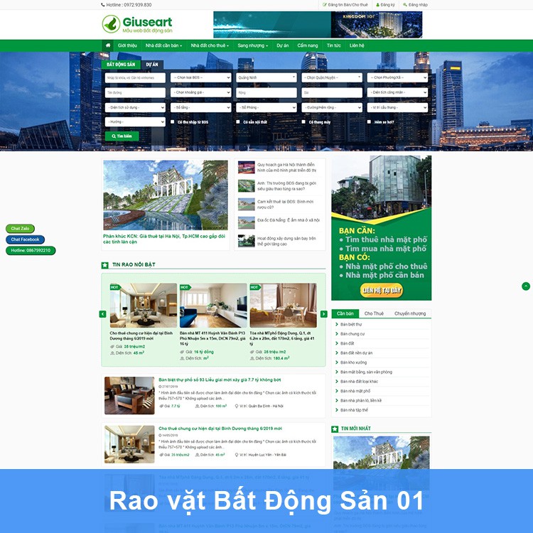 Website Rao Vặt Bất Động Sản (Tặng miễn phí Hosting 1 năm + USB 4GB) | WebRaoVat - webraovat.net.vn