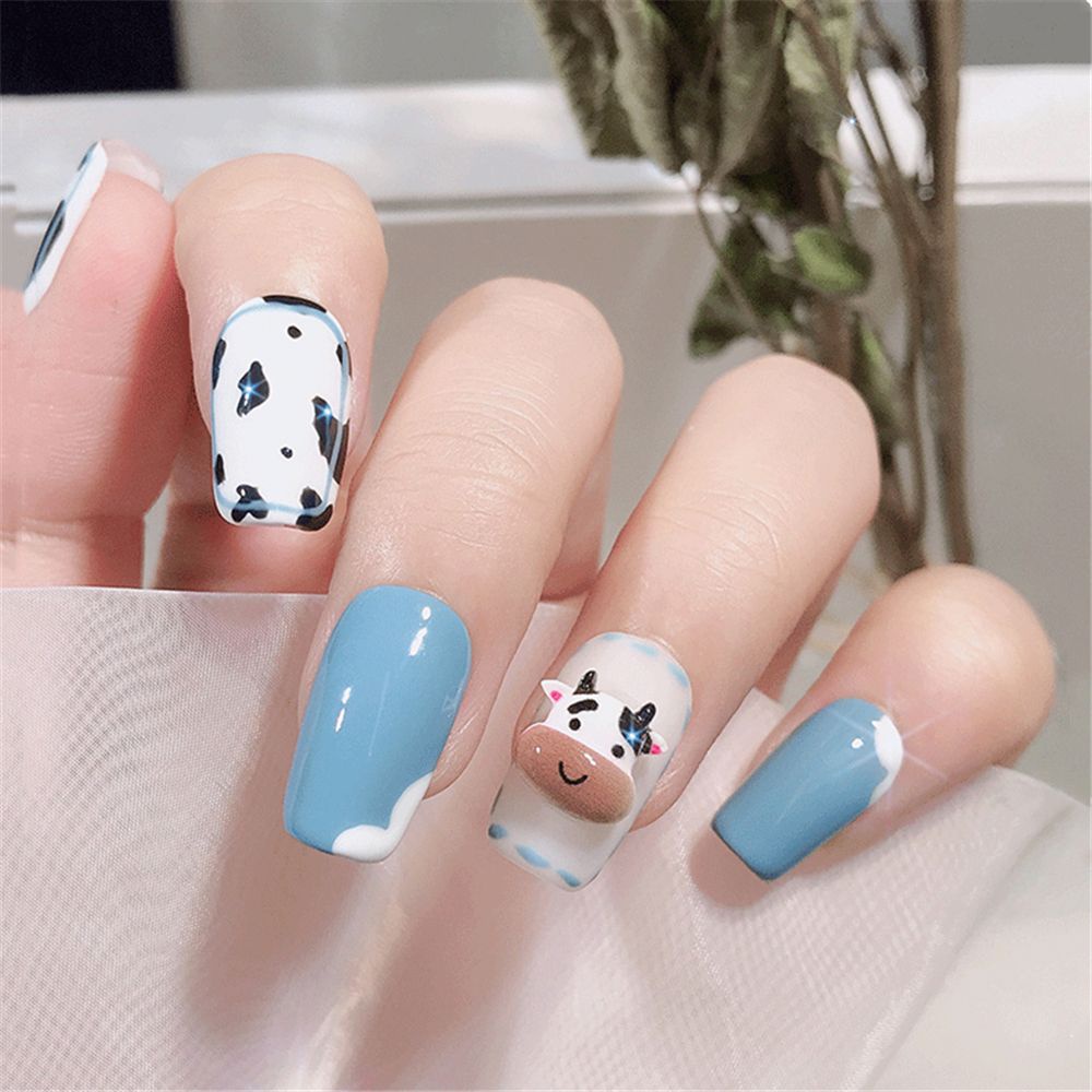 Bộ 10 Phụ Kiện Trang Trí Móng Tay Họa Tiết Bò Hoạt Hình Dễ Thương Bắt Mắt|Phụ Kiện Trang Trí Móng Tay Hình Hoạt Hình Dễ Thương DIY