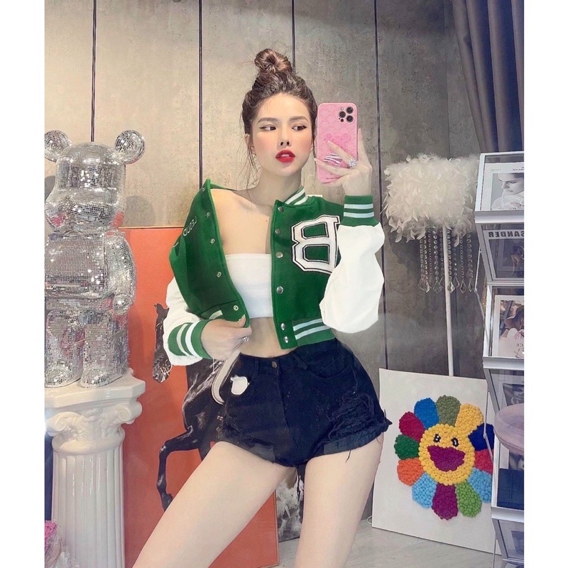 Áo khoác Bomber nỉ ngoại lót bông chữ B dưới 65kg alohashop91