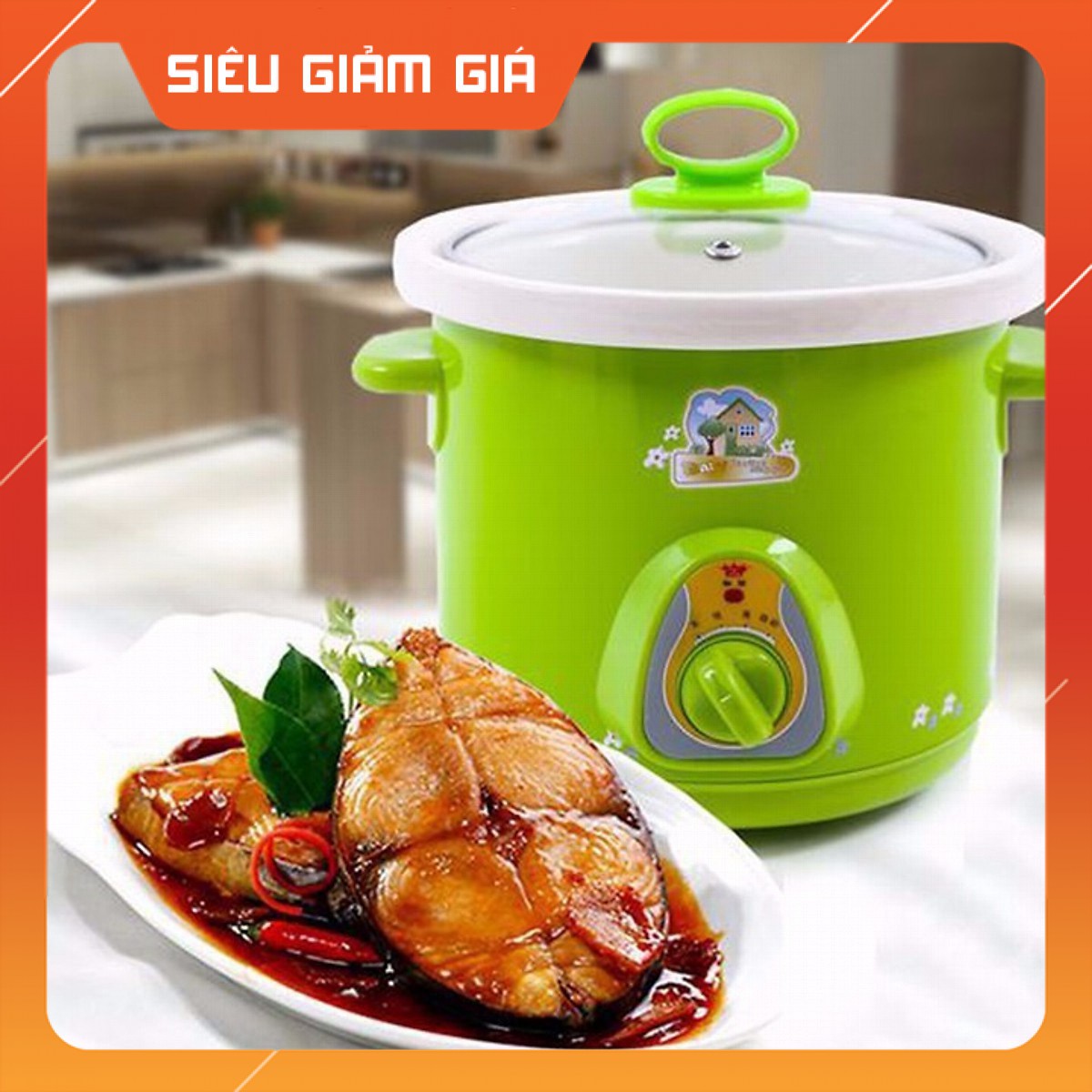 Nồi điện nấu cháo hầm thịt kho cá đa năng 2.5L