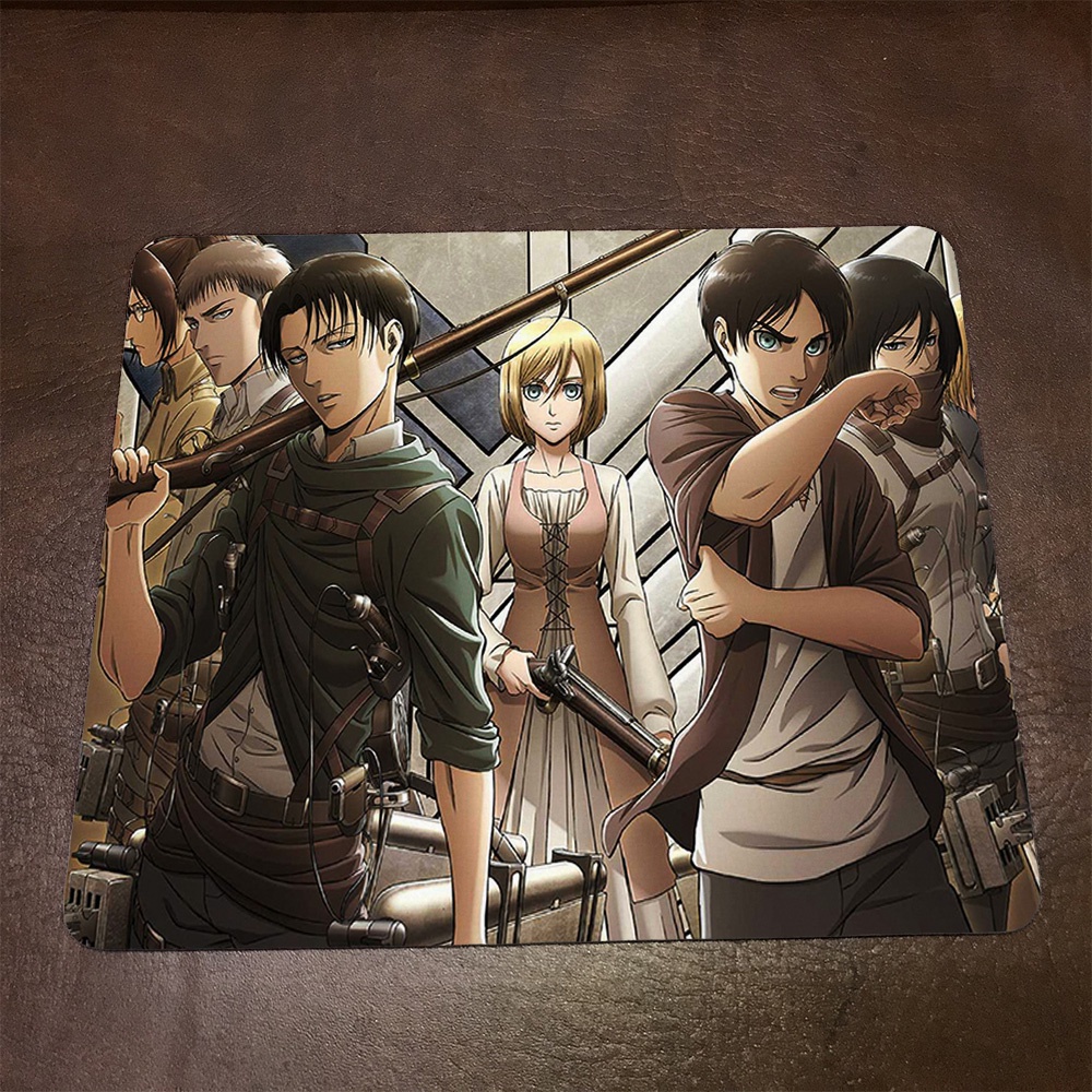 Lót chuột máy tính Anime Attack On Titan Wallpapers 2 Mousepad cao su êm ái. Nhận in theo yêu cầu