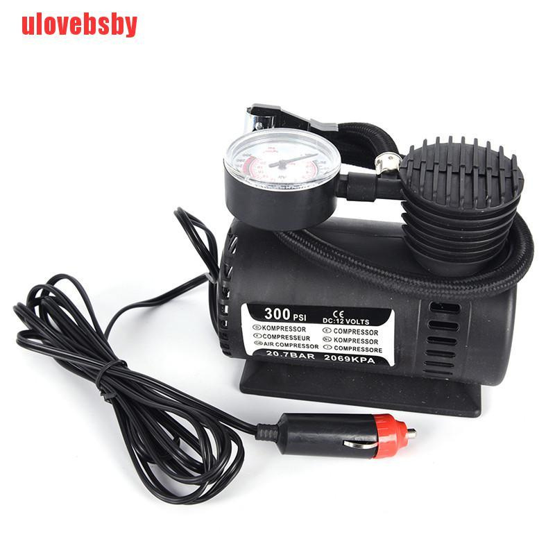 [ulovebsby]300PSI 12V Portable Mini Air Compressor Auto Car ElectricTire Air Inflator Pump