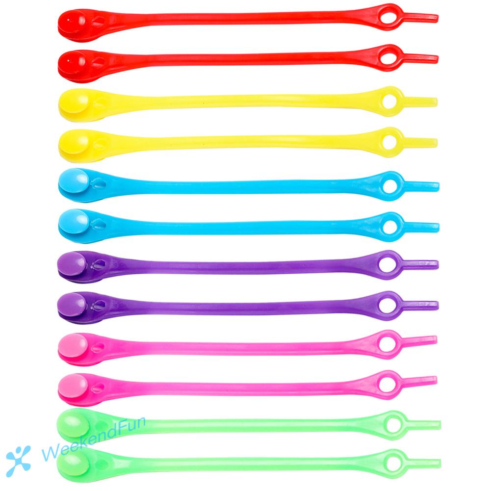 Set 12 dây giày bằng silicon co giãn tốt không cần buộc dễ thương