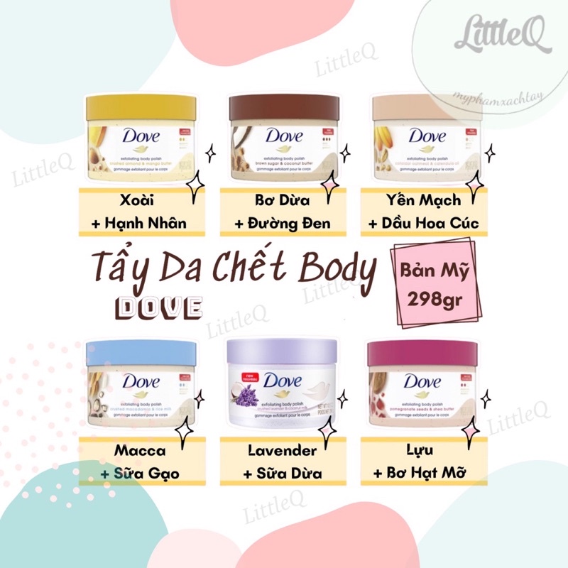 [BẢN MỸ] TẨY DA CHẾT BODY DOVE, TẨY DA CHẾT TOÀN THÂN DOVE, TDC DOVE BẢN MỸ - 298gram
