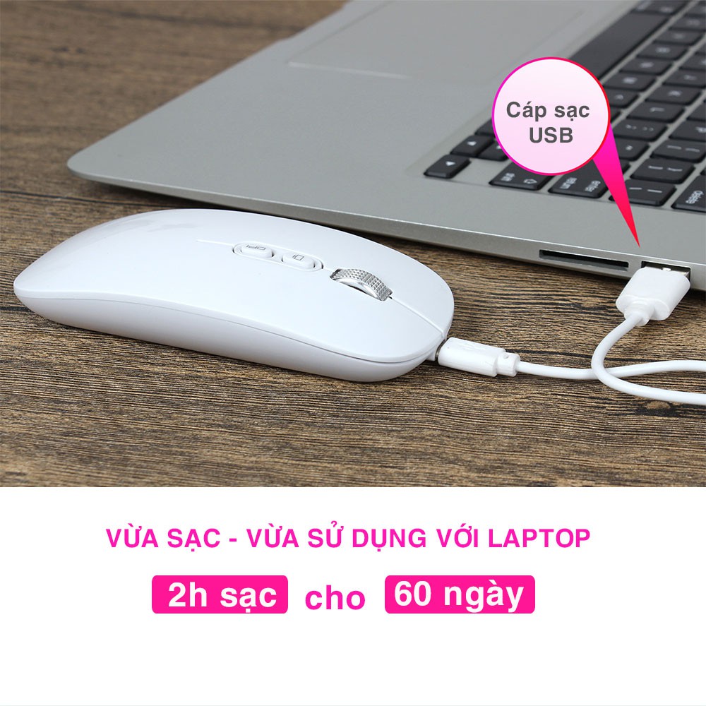 Chuột Macbook không dây M103 pin sạc cao cấp - Bảo hành 6 tháng