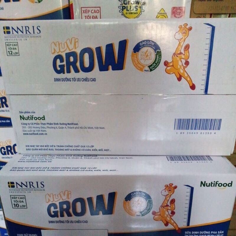Thùng 48 hộp sữa Nuvi Grow Nutifood 110ml/180ml