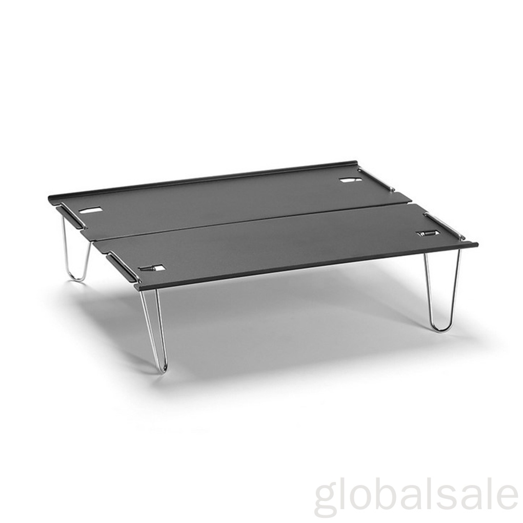 Bàn kim loại mini màu đen có thể gấp gọn tiện dụng mang theo du lịch cắm trại