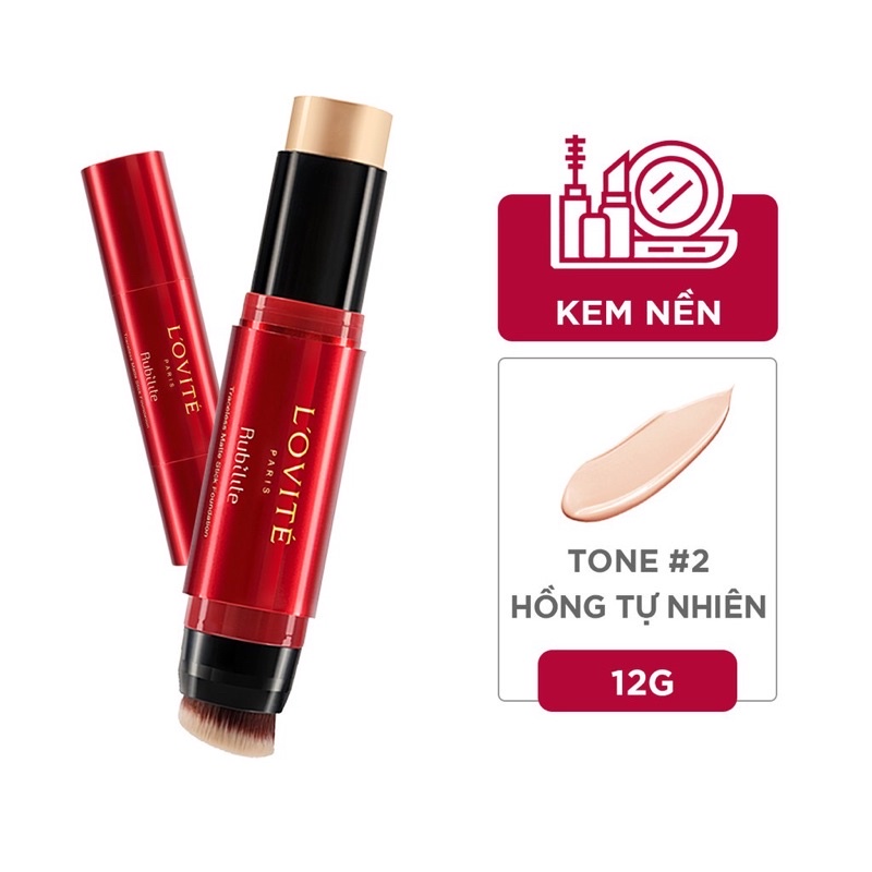 Kem nền L’ovite dạng thỏi - 3 trong 1 siêu che khuyết điểm Rubilite Traceless Matte Stick Foundation