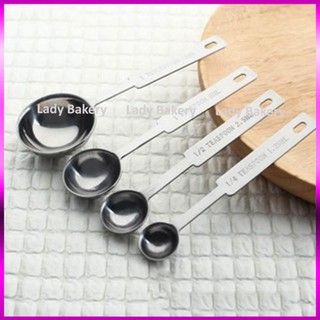 [Giá xưởng] Bộ thìa đong inox cao cấp 4 chiếc - Lady Bakery