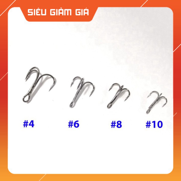 [Combo] [Combo] Combo 10 Lưỡi  Câu 3 Tiêu có ngạnh Thép không rỉ gắn mồi giả, câu lure lưỡi ba tiêu [Giá rẻ] [Giá rẻ]