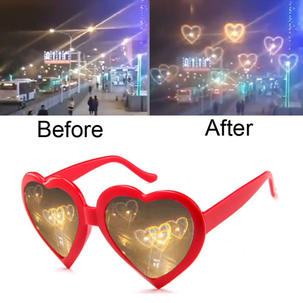 Mắt kính hình trái tim có đèn chiếu sáng thay đổi hình trái tim thời trang