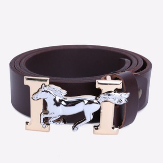 Thắt lưng nam da bò khóa h đính ngựa dah2 d02kbh02 màu nâu