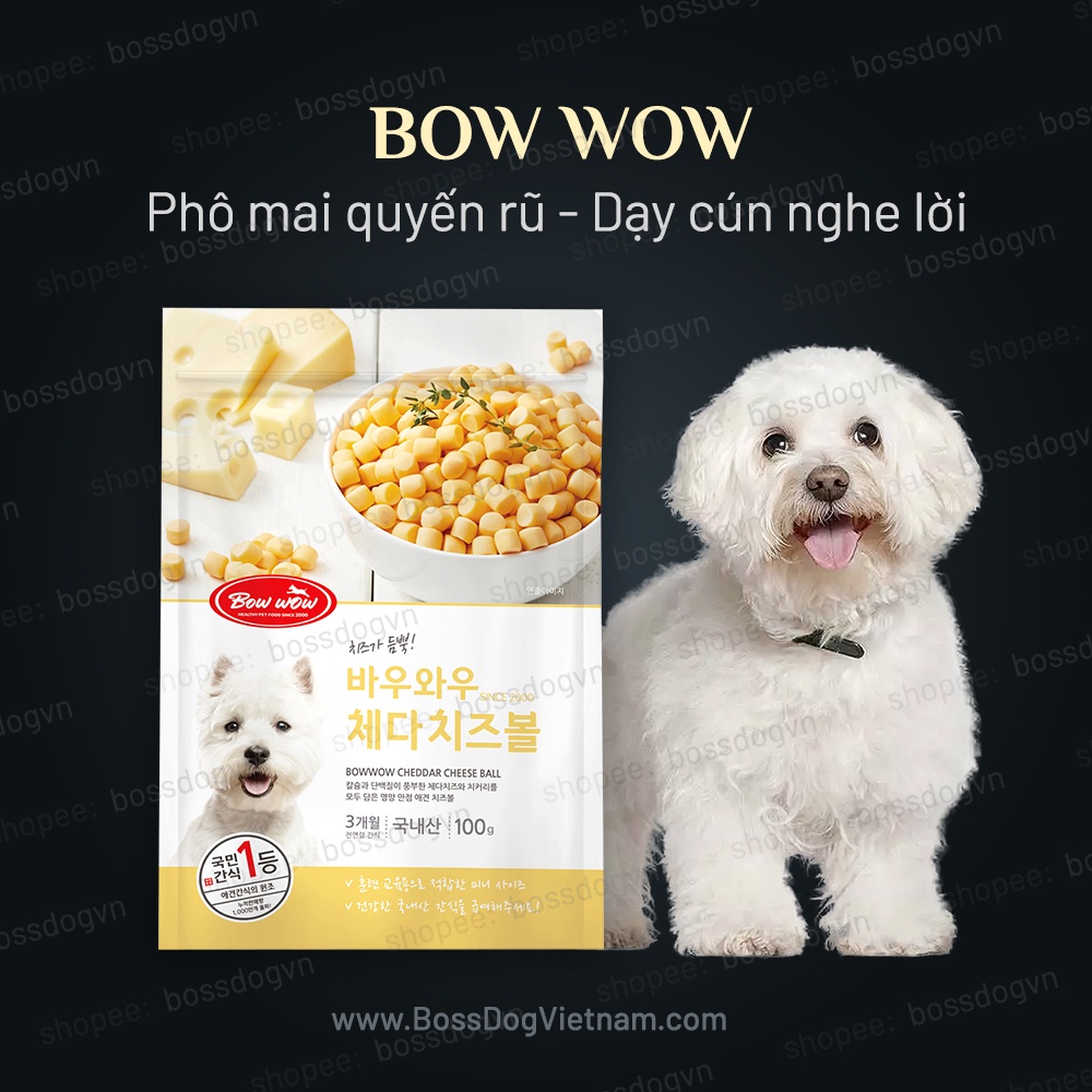 Bánh thưởng phô mai chó mèo Bow Wow - Bổ xung canxi | Bossdog