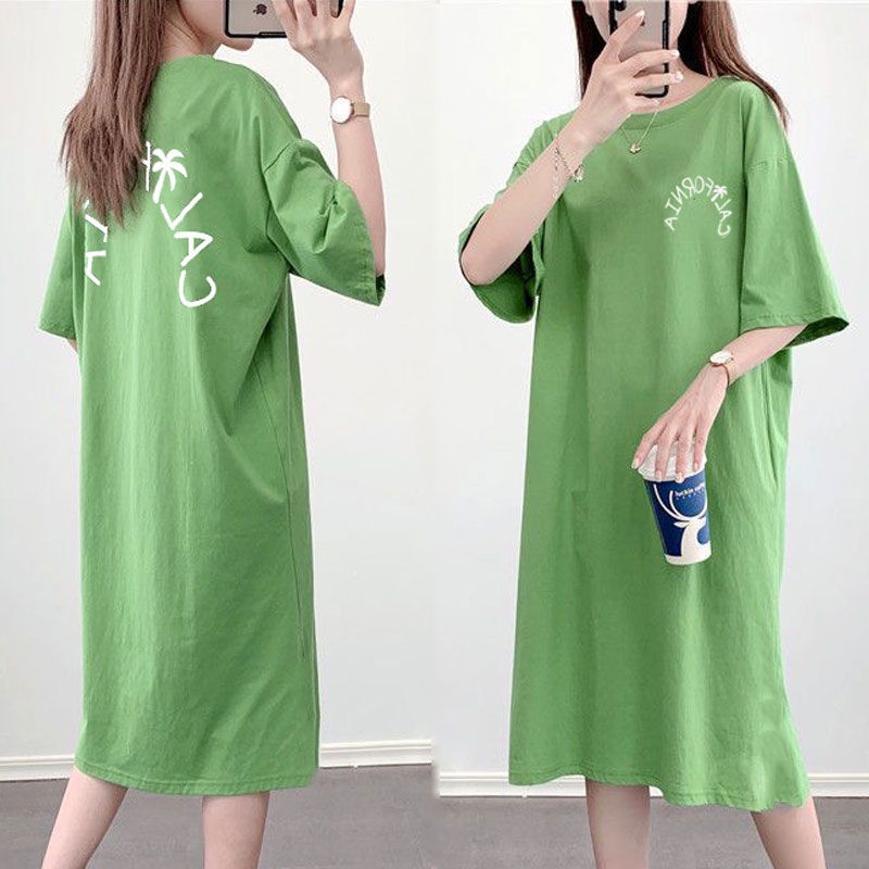 Đầm Ngủ Thun Dáng Dài Tay Ngắn Cỡ Lớn Kiểu Mới Thời Trang Mùa Hè Cho Nữ