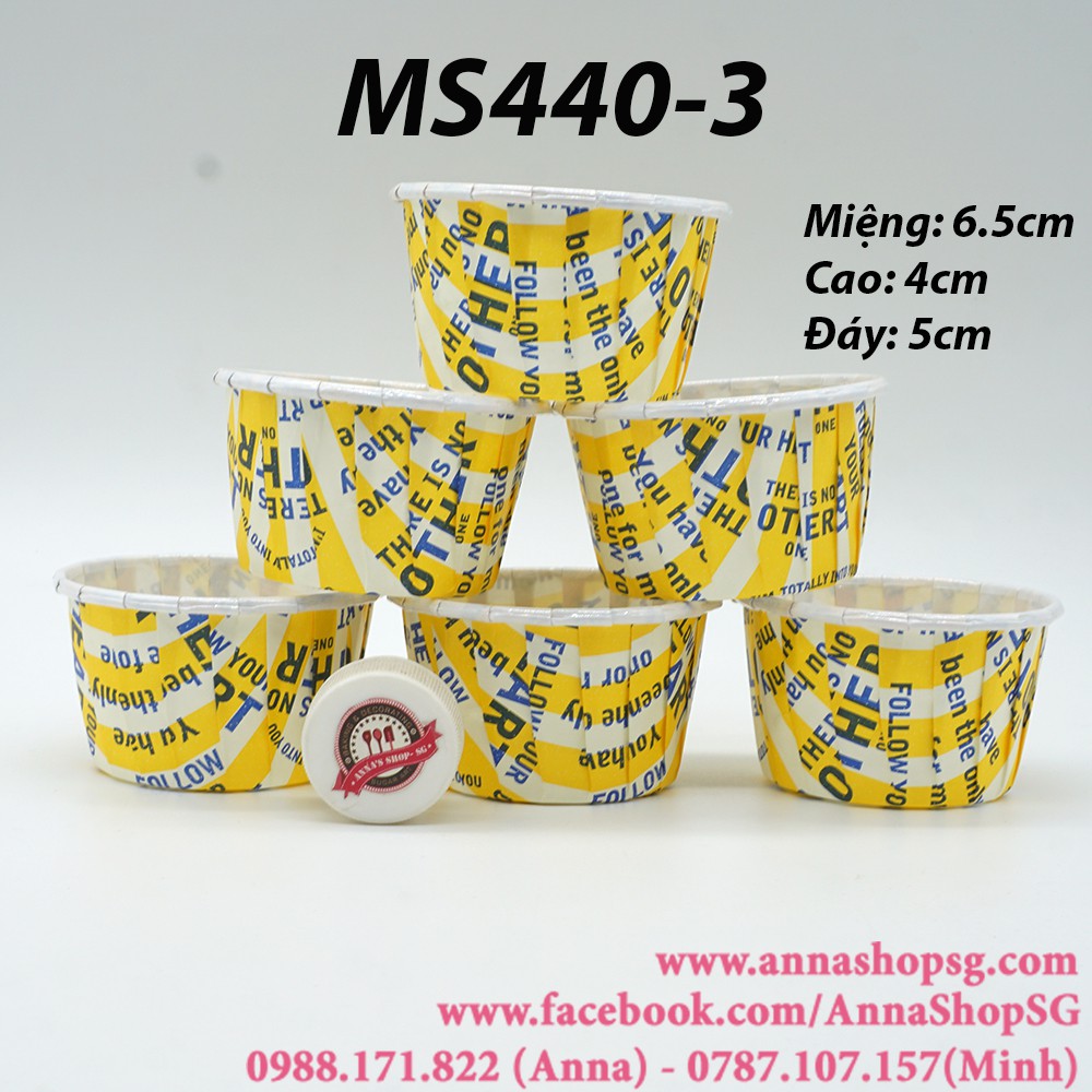 MS440-3 CUP GIẤY CỨNG 50*40MM- VÀNG