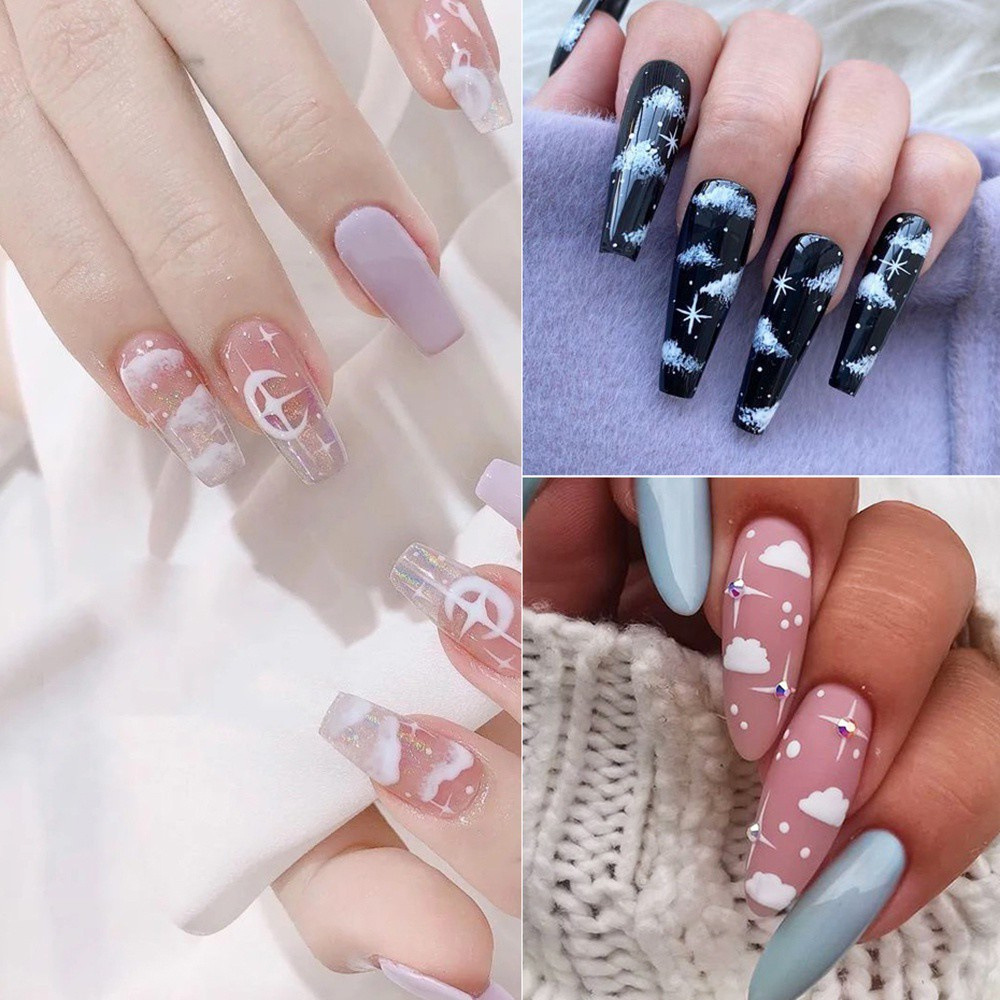 Nhãn Dán Trang Trí Móng Tay Họa Tiết Đường Kẻ Sọc 3D DIY Bằng Lá Kim Loại