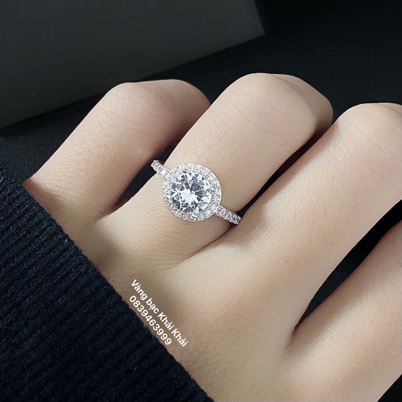 Nhẫn nữ bạc ta đá tròn dày dặn , sáng bóng - Vàng Bạc Khải Khải
