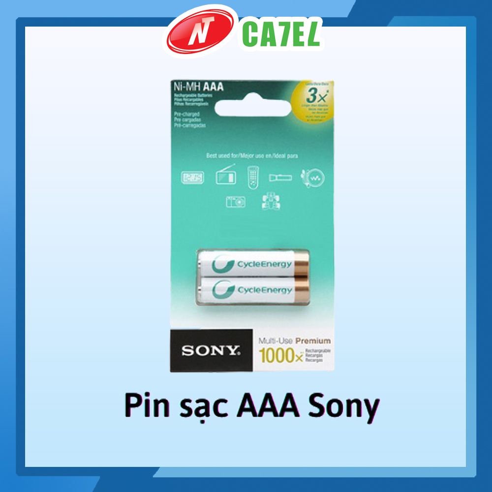 Pin sạc AA/AAA Sony 2000/800mAh vỉ 2 viên chính hãng NT CATEL