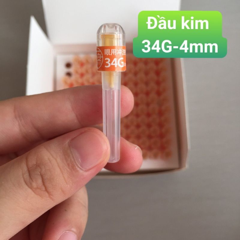 HỘP 100 Cây Kim Tiêm Meso 34g4mm BANGDA Cao Cấp Siêu Nhỏ - Kim Tiêm Nano Cá Hồi Siêu Bén Tiêm PRP Că