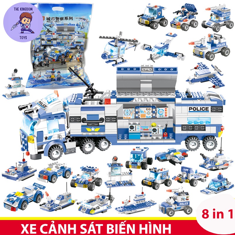 Đồ Chơi Lắp Ráp Mô Hình Cảnh Sát SWAT ROBOT Rô Bốt / Máy Bay Trực Thăng / Xe Chỉ Huy / Cảnh Sát Đặc Nhiệm PX250