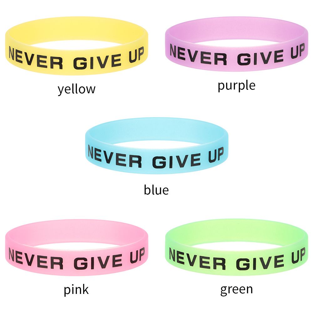 JUNE Vòng đeo tay thể thao bằng cao su silicon dạ quang nhiều màu thời trang cho nam và nữ