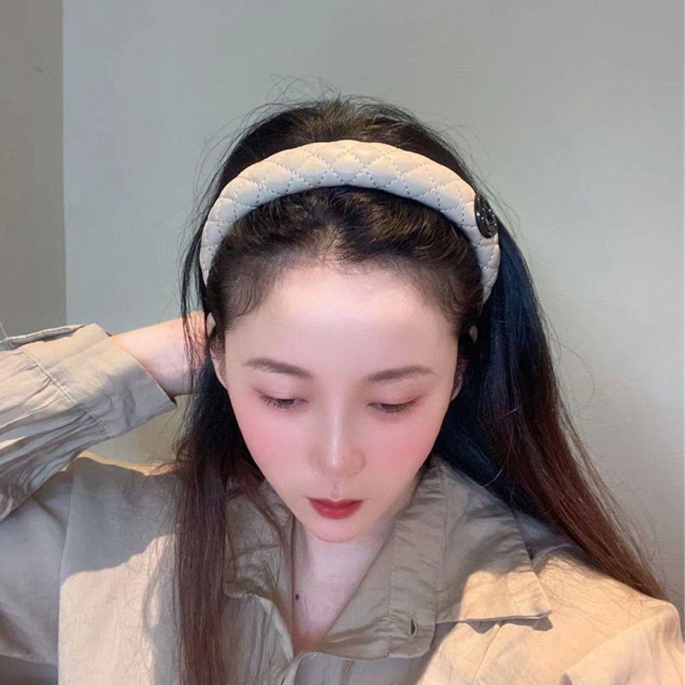 Băng Đô Cài Tóc Chất Liệu Da PU Chống Trượt WMES15H Cho Nữ|Băng Đô Cài Tóc Phong Cách Retro