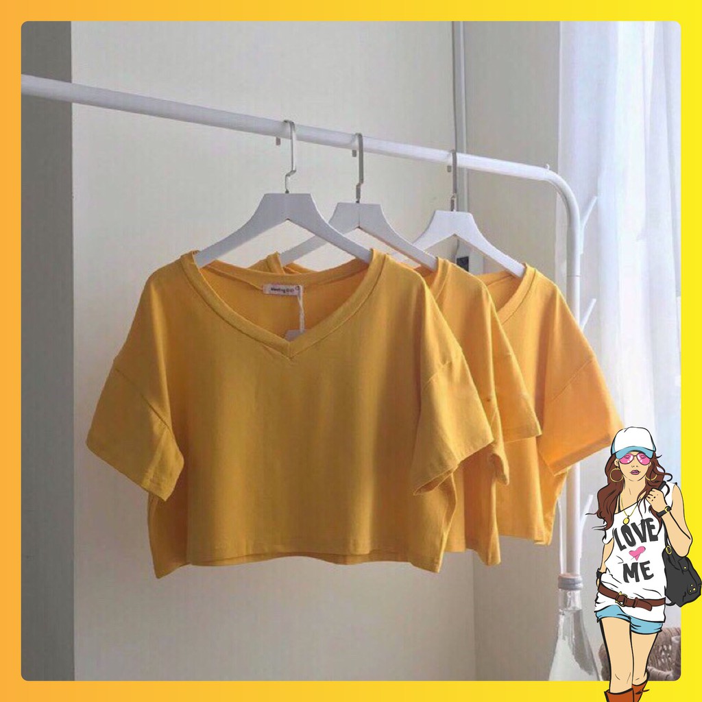 Áo Croptop 🎁Áo Thun nữ cổ tim 🎁Freesize-Form Rộng-Chất Liệu Tici Mềm Mại-Thoáng Mát cực kỳ xinh xắn Mã ACR02 | BigBuy360 - bigbuy360.vn