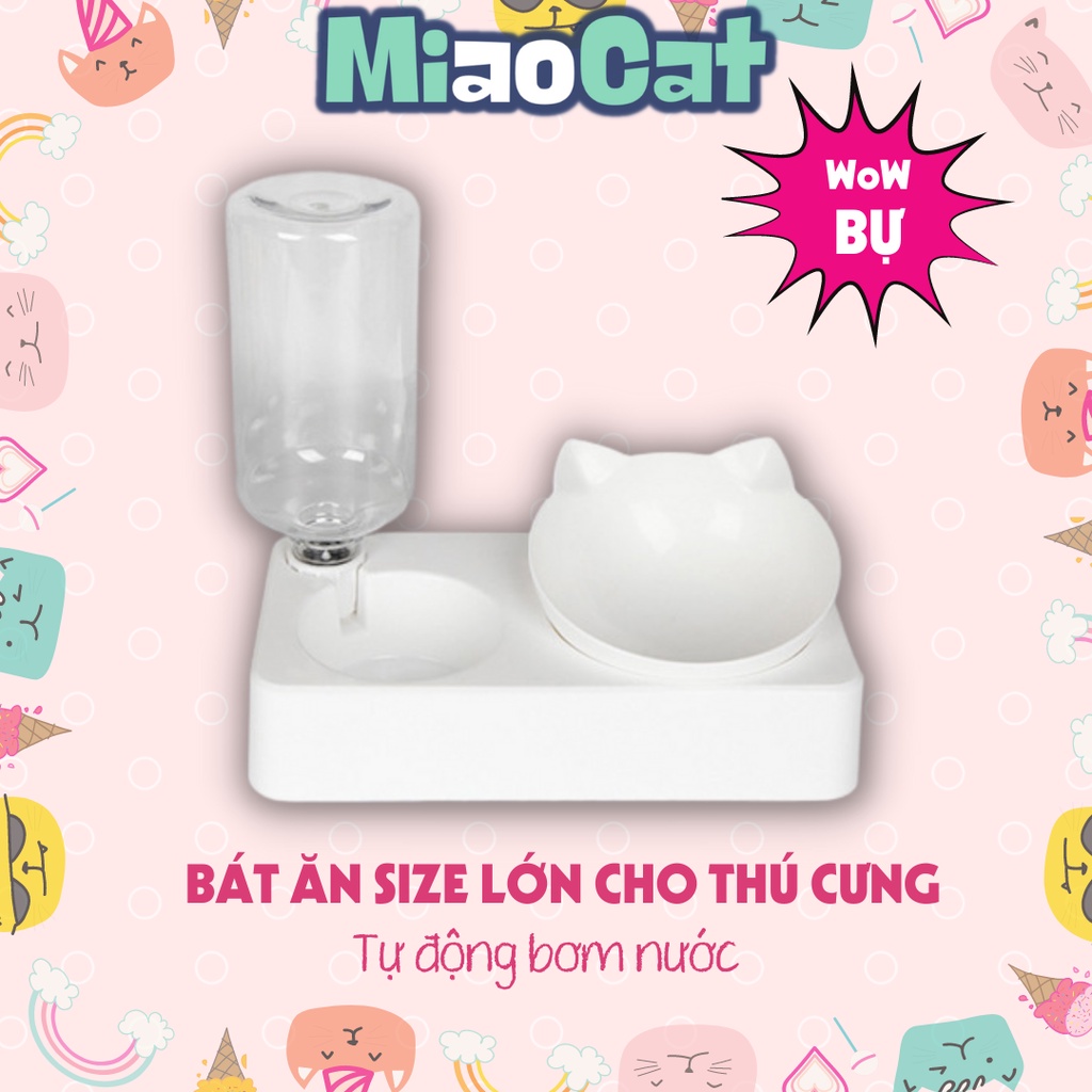 Bát Ăn Size Lớn Tự Động Bơm Nước Chống Gù Lưng Cho Thú Cưng Chó Mèo - MIAOCAT