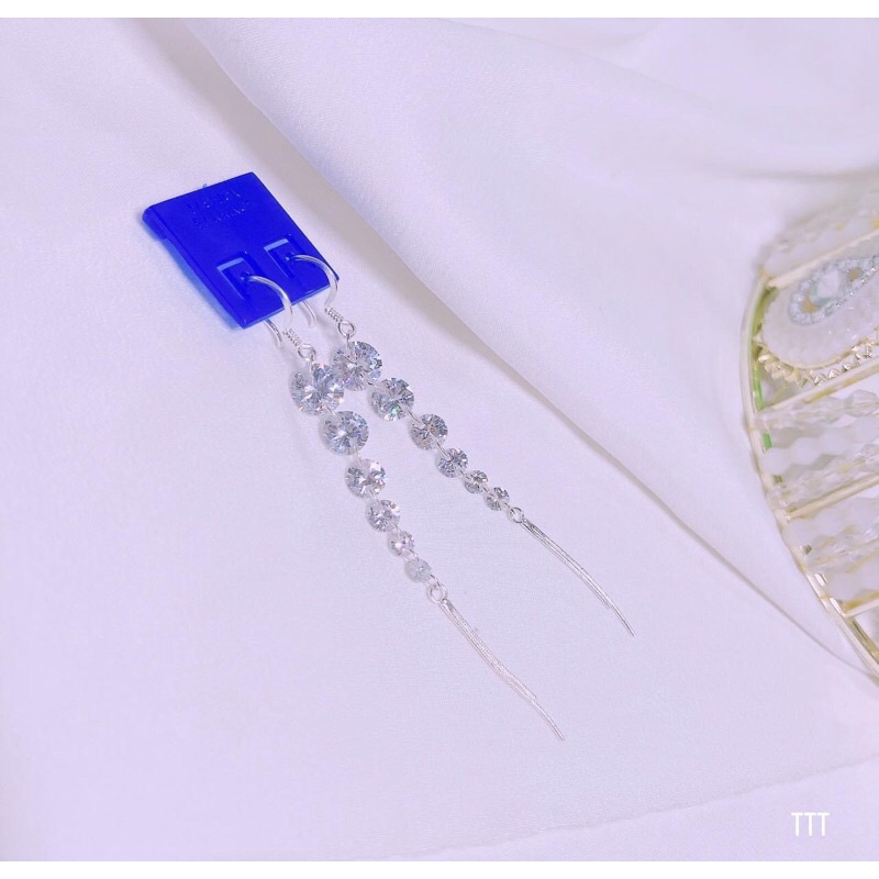 BÔNG TAI TREO ĐÁ DÁNG DÀI CỰC SANG CHẢNH BẠC TA