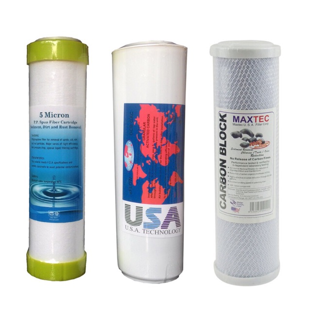 Bộ 3 lõi lọc nước số 1,2,3 cho máy lọc nước RO