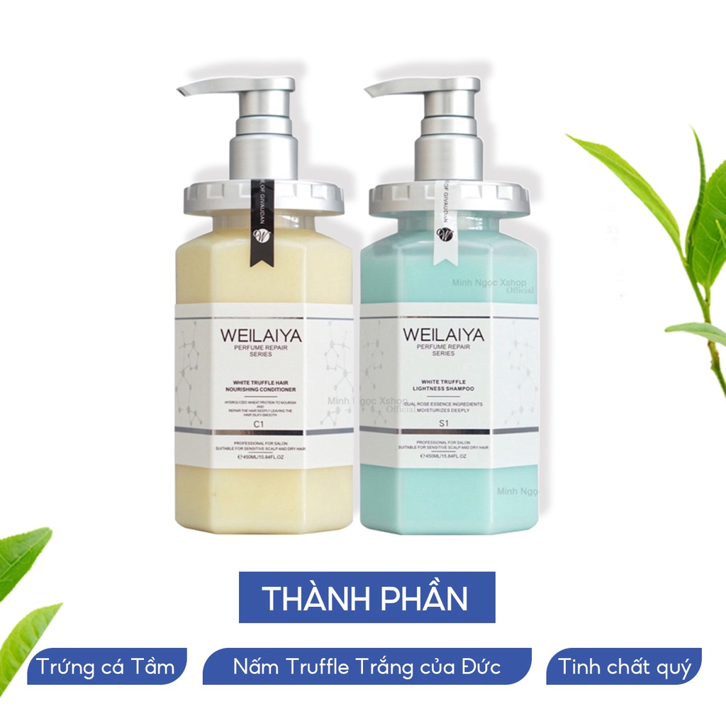 Dầu gội xả phục hồi nấm đa tầng WEILAIYA 450ML chính hãng tặng set mini