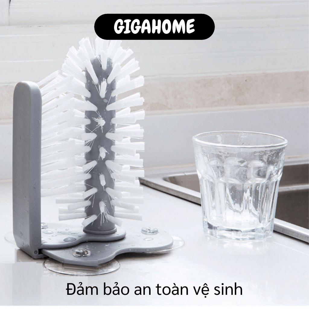 Cọ Rửa Ly GIGAHOME Bàn Chải 2 Mặt Chà Rửa Ly, Cốc, Bình Sữa Trong Ngoài Đế Hít Chân Không 7719