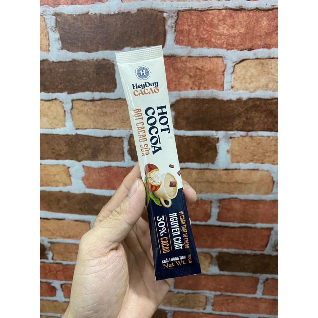 Bột Cacao Sữa Heyday - Hộp 12 gói x 20g - Đậm vị cacao thượng hạng và sữa tách béo tốt cho sức khoẻ