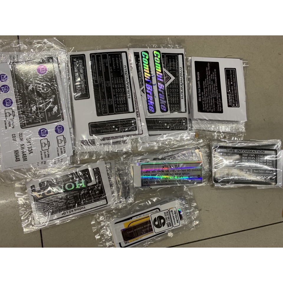 TEM THÔNG SỐ HONDA