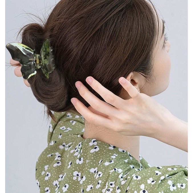 Kẹp Tóc Hình Nơ Trong Suốt Đính Đá Pha Lê Xinh Xắn