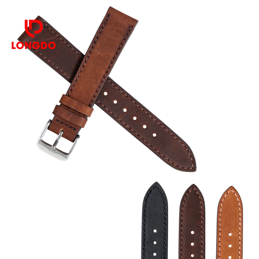 Dây đồng hồ da bò sáp - Đủ size 12/14/16/18/20/22/24 - Thương hiệu uy tín Longdo Leather