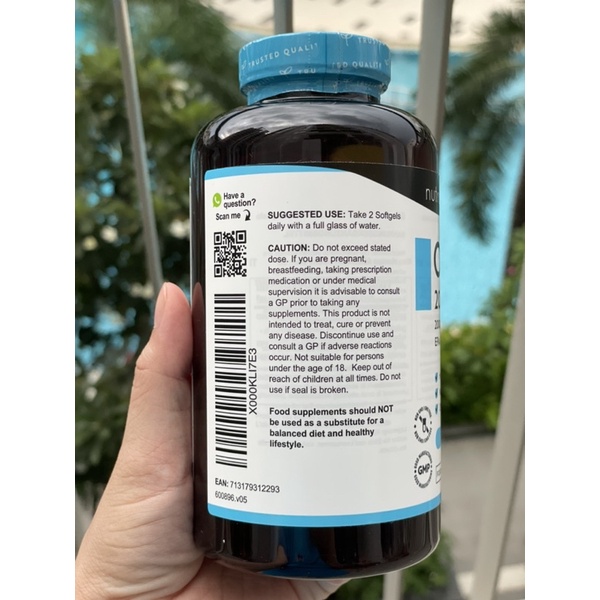 Omega 3 Nutravita UK 2000mg Fish Oil, 240 viên