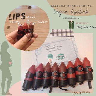Vegan lipstick Lush / son không chì Lush : Free naked Lush : Luban / Dorchester / Porto