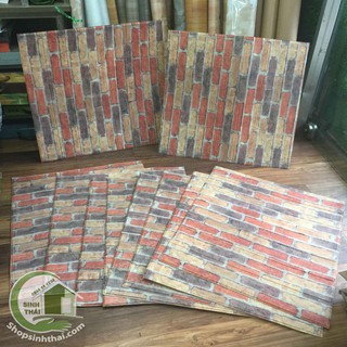 Xốp dán tường giả gạch cổ màu đỏ