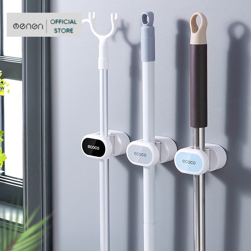 Móc treo ECOCO dán tường cao cấp, Móc treo chổi treo đồ Oenon tiết kiệm không gian