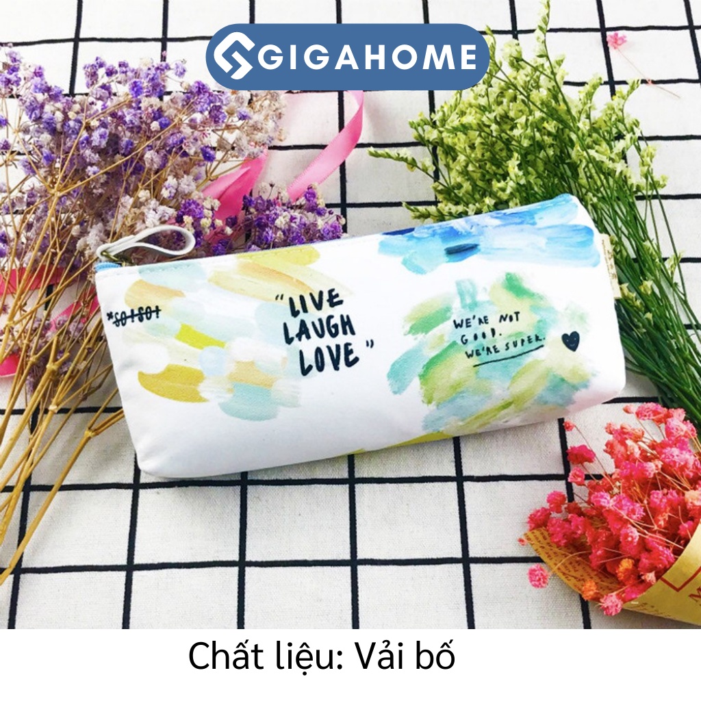 Hộp Bút Da Mềm GIGAHOME Màu Loang Cho Bé Bỏ Đồ Dùng Học Tập 8027