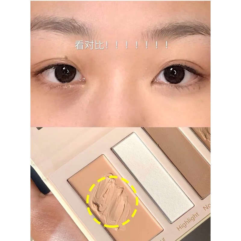 Bảng Tạo Khối 4 Ô Kem + Phấn Lì Kết Hợp Nozo Contouring (A19)