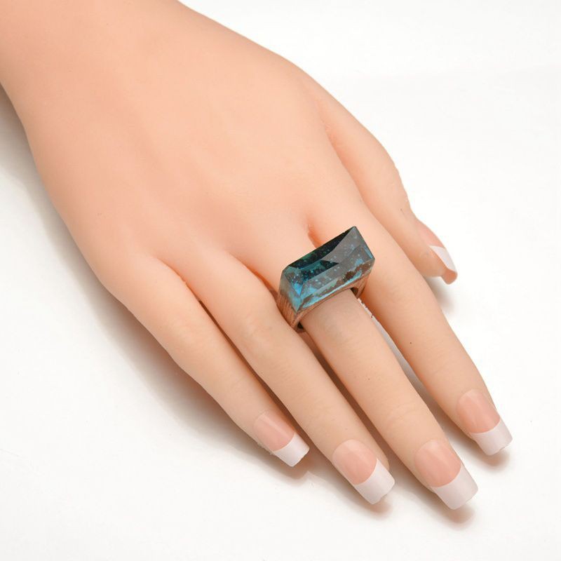 Nhẫn đeo tay nhựa trong suốt họa tiết phong cảnh thời trang