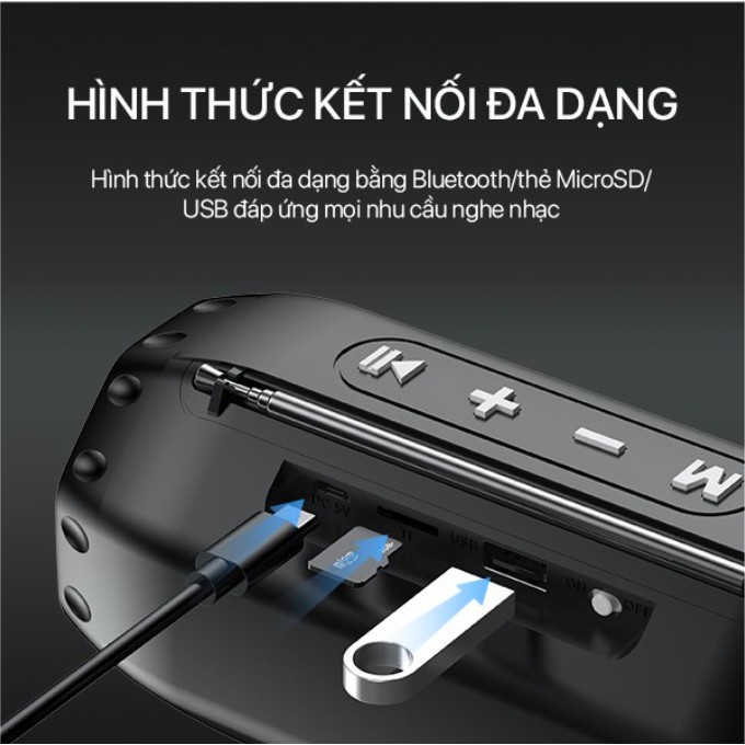 Loa Bluetooth ACOME A3 Công Suất 5W - Hỗ Trợ Kết Nối MicroSD USB Nghe FM - Playtime 8H - HÀNG CHÍNH HÃNG