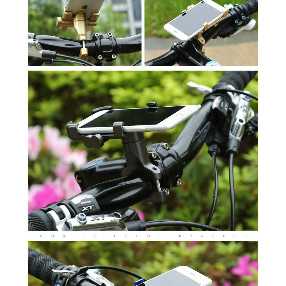kep dien thoai Giá đỡ điện thoại cho môtô và xe máy hộp kim gắn chân gương ( giá 1 bộ )
