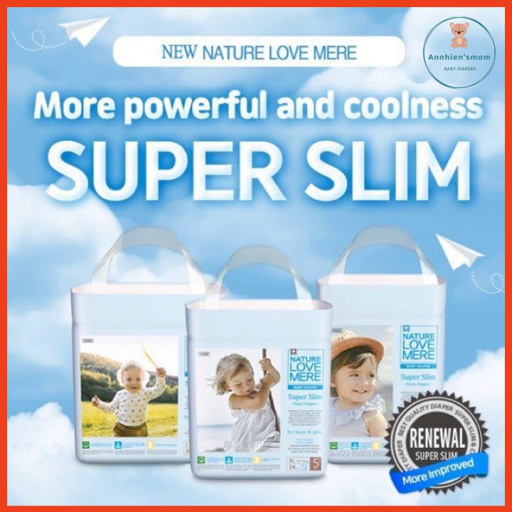 ✅MUA NHIỀU GIẢM GIÁ ✅ BỈM dán/quần NATURE LOVE MERE NỘI ĐỊA HÀN QUỐC DÒNG SUPERSLIM SIÊU MỎNG MỀM S26/M24/L22/XL20/XXL18